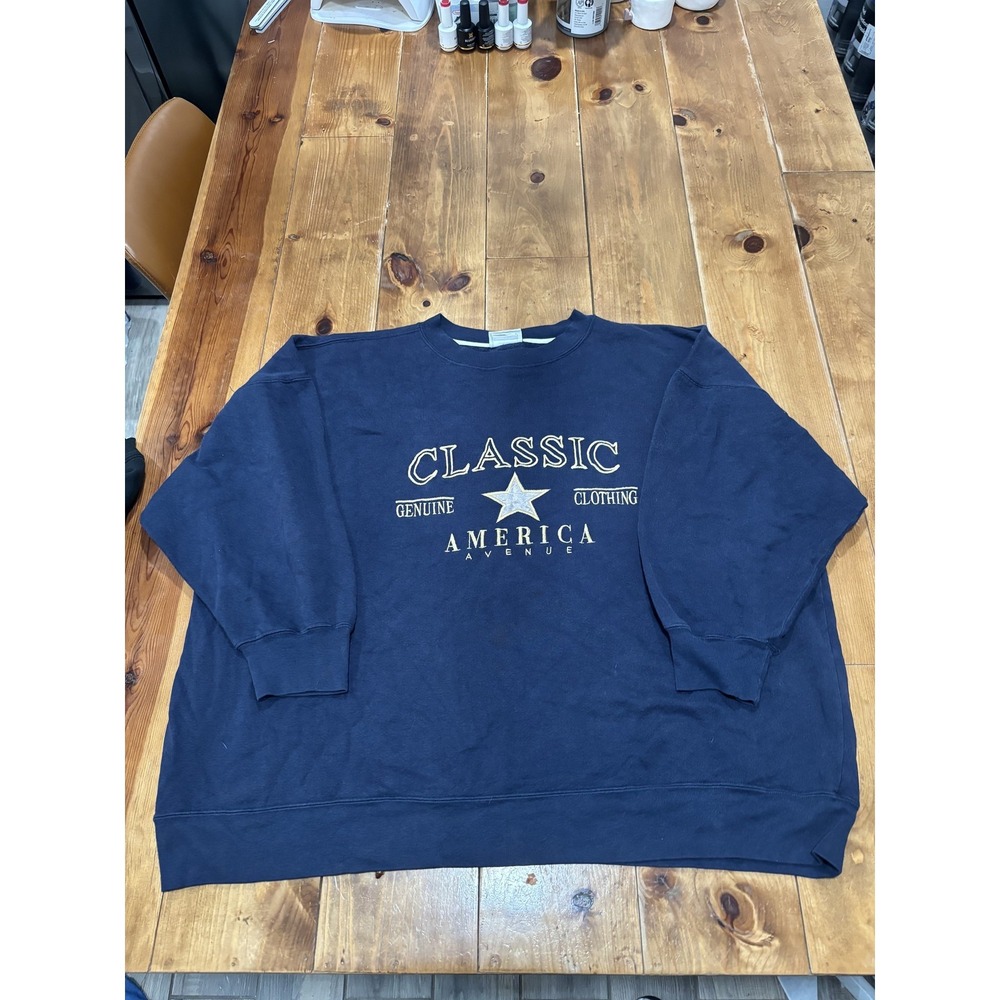 THE AVENUE SPORT Women's‎ 18/20 Plus Size Blue Crew Neck Sweatshirt Classic
